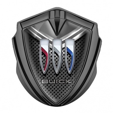 Buick Fender Emblem Badge Graphite Dark Grille Cap Tricolor Logo