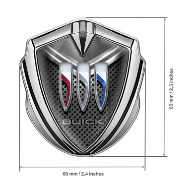 Buick Fender Emblem Badge Silver Dark Grille Cap Tricolor Logo