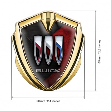 Buick Metal Emblem Self Adhesive Gold Cross Plates Tricolor Logo