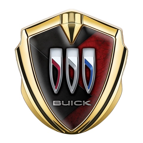 Buick Metal Emblem Self Adhesive Gold Cross Plates Tricolor Logo