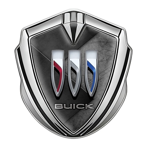 Buick Car Metal Emblem Silver Greyscale Slabs Tricolor Logo Design