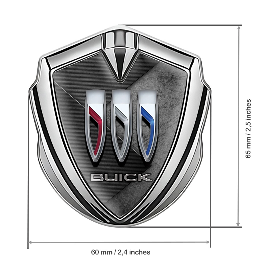 Buick Car Metal Emblem Silver Greyscale Slabs Tricolor Logo Design ...