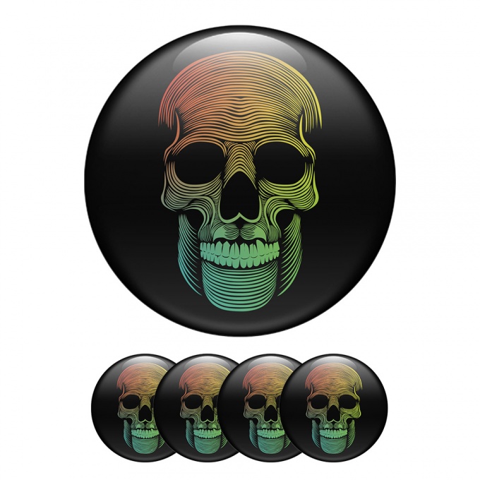 Skull Center Hub Dome Stickers Painted Edition