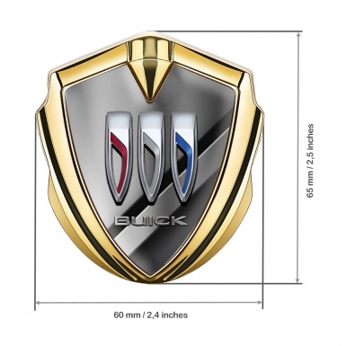 Buick Tuning Emblem Self Adhesive Gold Slides Tricolor Logo