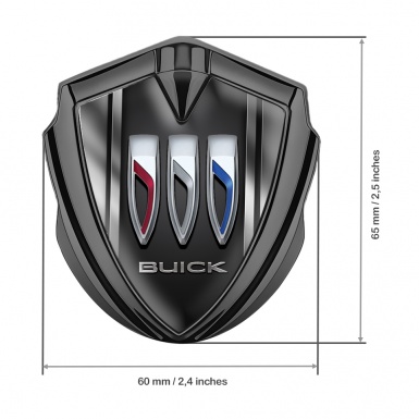 Buick Fender Metal Emblem Badge Graphite Dark Base Sport Lines