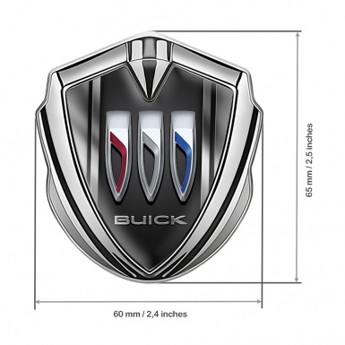 Buick Fender Metal Emblem Badge Silver Dark Base Sport Lines