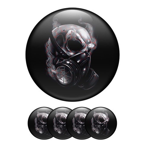 Skull Silicone Stickers Center Hub Gas Mask