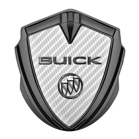 Buick Trunk Emblem Badge Graphite White Carbon Classic Design