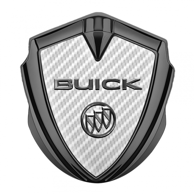 Buick Trunk Emblem Badge Graphite White Carbon Classic Design