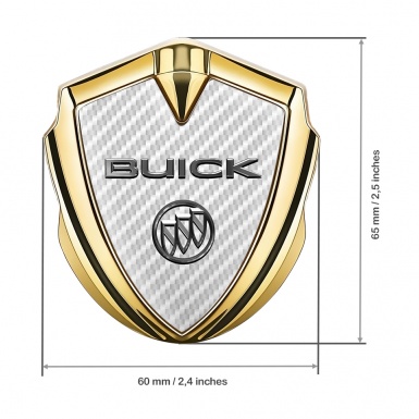 Buick Trunk Emblem Badge Gold White Carbon Classic Design