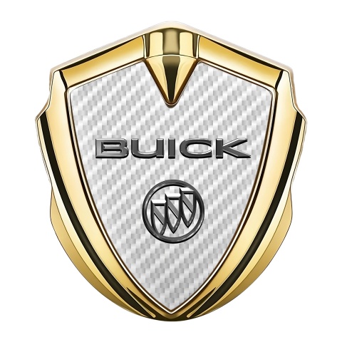 Buick Trunk Emblem Badge Gold White Carbon Classic Design