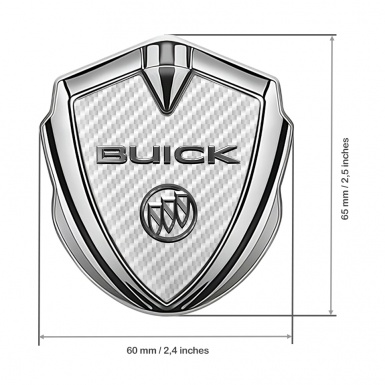 Buick Trunk Emblem Badge Silver White Carbon Classic Design