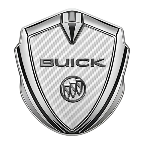 Buick Trunk Emblem Badge Silver White Carbon Classic Design
