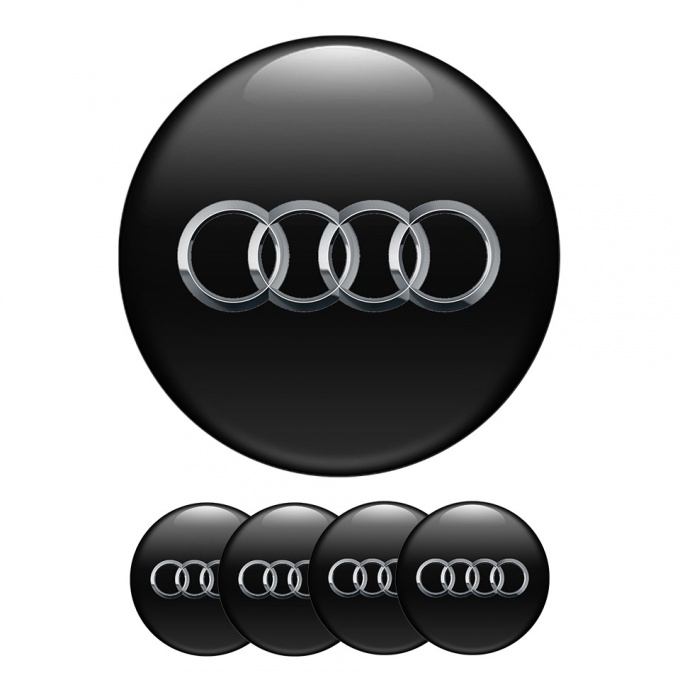 Audi Wheel Center Cap Domed Stickers New Style Rings