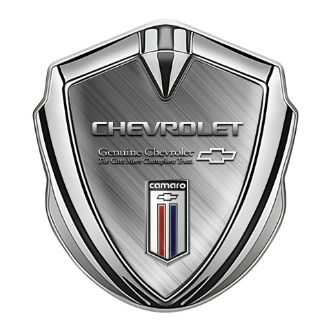 Chevrolet Camaro Trunk Metal Emblem Silver Brushed Aluminum Edition