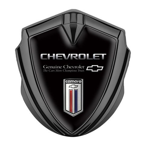 Chevrolet Camaro Bodyside Badge Self Adhesive Graphite Black Color Logo