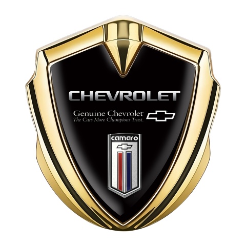 Chevrolet Camaro Bodyside Badge Self Adhesive Gold Black Color Logo