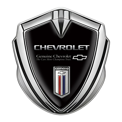 Chevrolet Camaro Bodyside Badge Self Adhesive Silver Black Color Logo