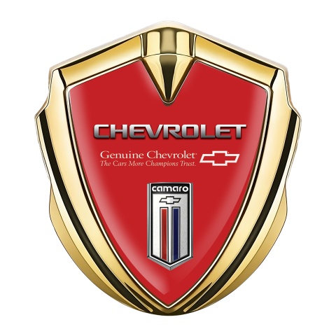 Chevrolet Camaro Tuning Emblem Gold Red Base Colorful Logo