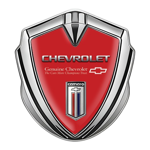 Chevrolet Camaro Tuning Emblem Silver Red Base Colorful Logo