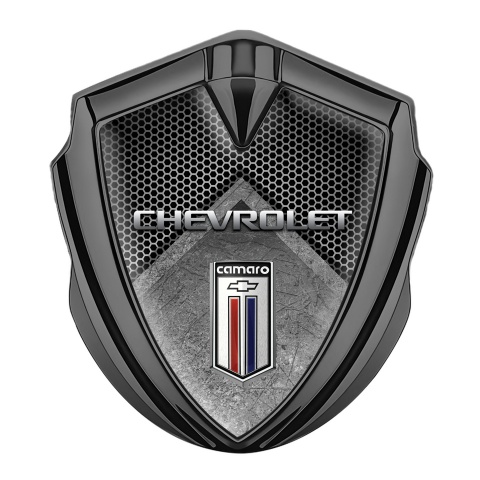 Chevrolet Camaro 3D Car Metal Emblem Graphite Hex Stone Slab Effect