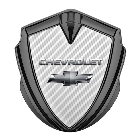 Chevrolet Fender Emblem Badge Graphite White Carbon Chrome Effect