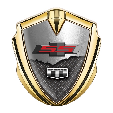 Chevrolet Camaro SS 3D Car Metal Emblem Gold Torn Metallic Effect