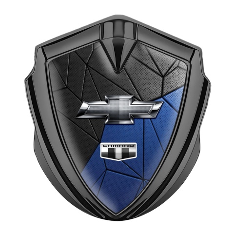 Chevrolet Camaro Trunk Emblem Badge Graphite Blue Mosaic Chrome Logo