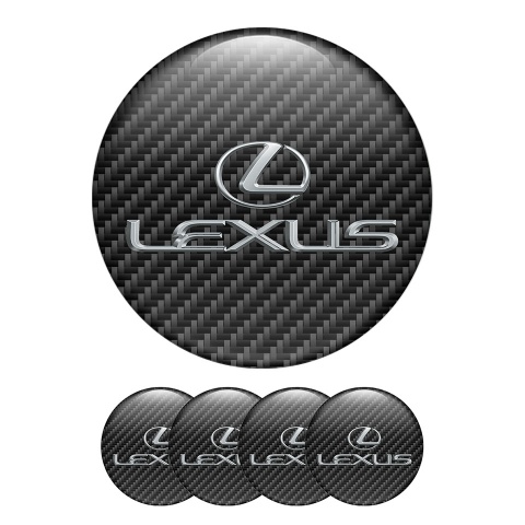 Lexus Domed Stickers Wheel Center Cap Carbon Line 3D Logo