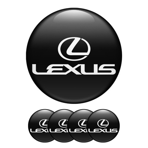 Lexus Center Hub Dome Stickers Black & White Model