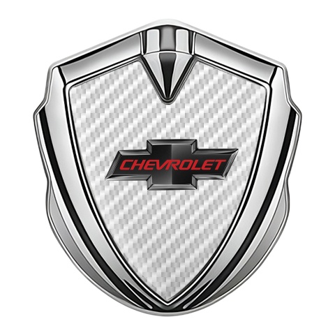 Chevrolet 3D Car Metal Emblem Silver White Carbon Red Logo Edition