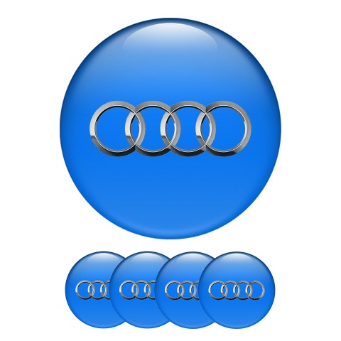 Audi Sticker Wheel Center Hub Cap New Style Blue