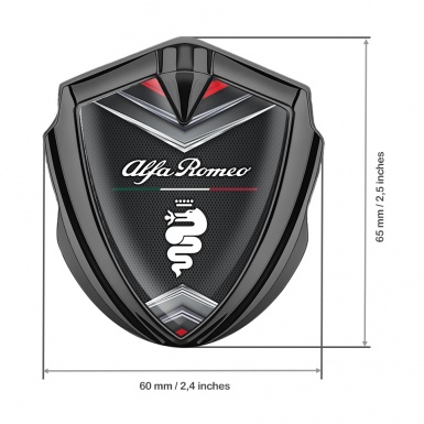 Alfa Romeo Self Adhesive Bodyside Emblem Graphite Dark Mesh Italian Flag