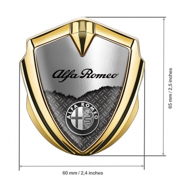 Alfa Romeo Trunk Emblem Badge Gold Metal Grill Classic Logo Design