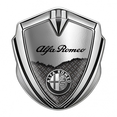 Alfa Romeo Trunk Emblem Badge Silver Metal Grill Classic Logo Design