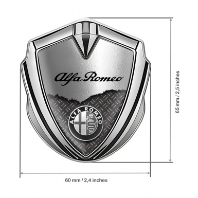 Alfa Romeo Trunk Emblem Badge Silver Metal Grill Classic Logo Design