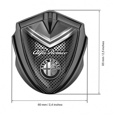 Alfa Romeo 3D Car Metal Emblem Graphite Dark Mesh Metallic Elements Effect