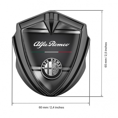 Alfa Romeo Self Adhesive Car Emblem Graphite Grey Plates Oval Logo Edition