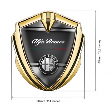 Alfa Romeo Self Adhesive Car Emblem Gold Grey Plates Oval Logo Edition