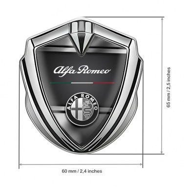 Alfa Romeo Self Adhesive Car Emblem Silver Grey Plates Oval Logo Edition