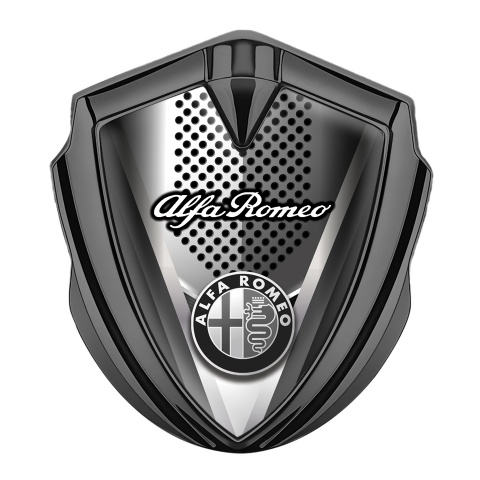 Alfa Romeo Tuning Emblem Self Adhesive Graphite Razor Shaped Base Design