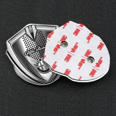 Alfa Romeo Tuning Emblem Self Adhesive Silver Razor Shaped Base Design