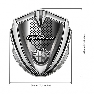 Alfa Romeo Tuning Emblem Self Adhesive Silver Razor Shaped Base Design