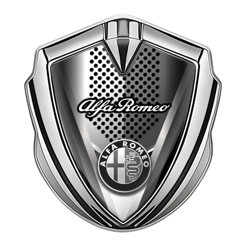 Alfa Romeo Tuning Emblem Self Adhesive Silver Razor Shaped Base Design