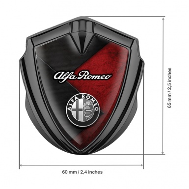 Alfa Romeo Fender Emblem Badge Graphite Crossed Plates Oval Logo Design