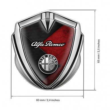 Alfa Romeo Fender Emblem Badge Silver Crossed Plates Oval Logo Design