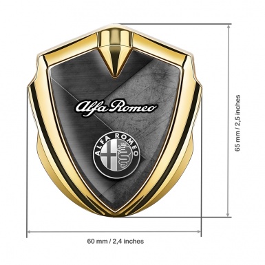 Alfa Romeo Fender Metal Emblem Badge Gold Linked Plates Edition