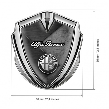 Alfa Romeo Fender Metal Emblem Badge Silver Linked Plates Edition