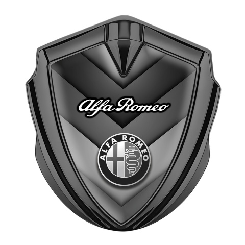 Alfa Romeo Trunk Emblem Badge Graphite V Shaped Elements Classic Logo