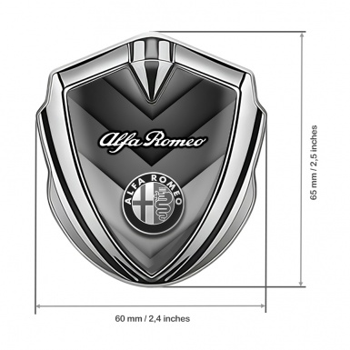 Alfa Romeo Trunk Emblem Badge Silver V Shaped Elements Classic Logo